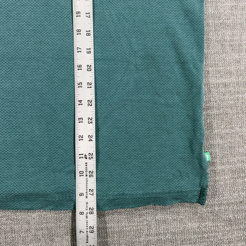 Tommy Bahama Polo Shirt Mens Large Teal Green Good Chevron Modal Blend Short Slv